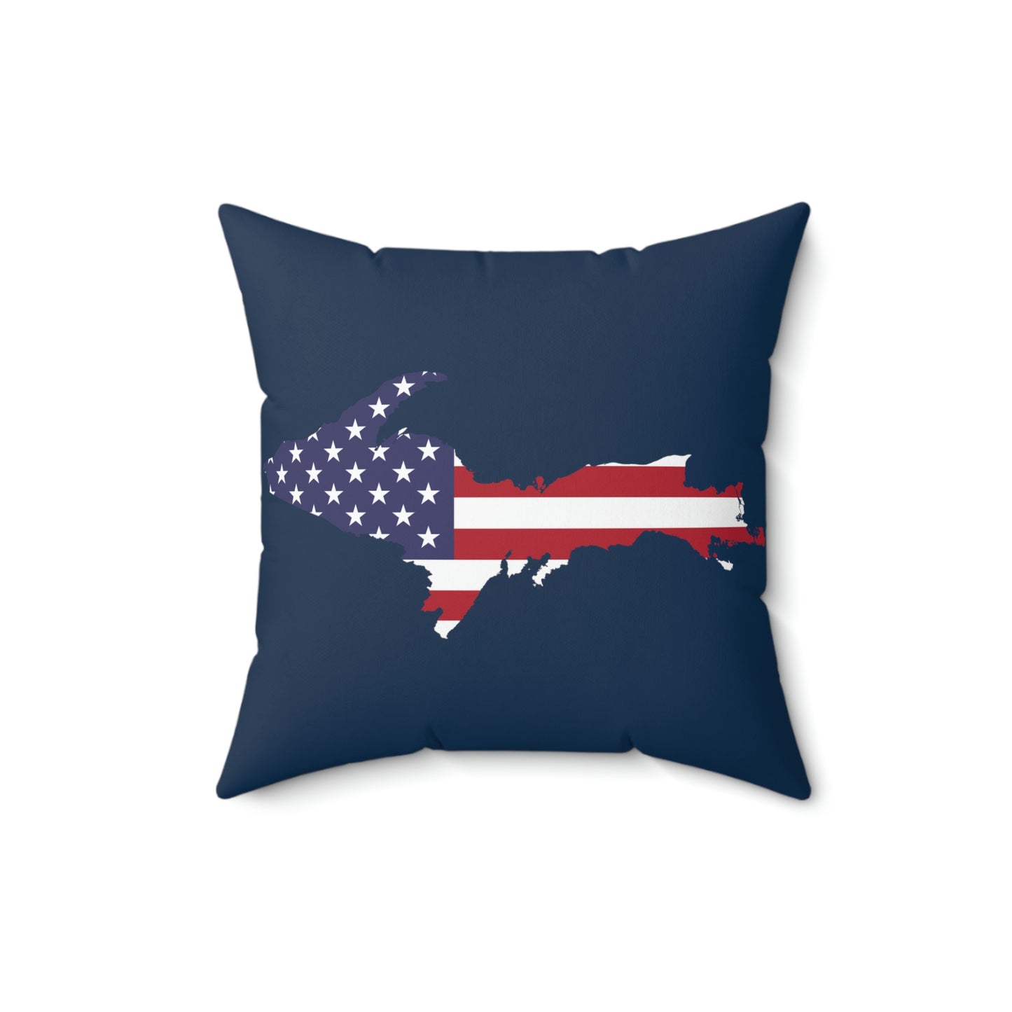 Michigan Upper Peninsula Accent Pillow (w/ UP USA Flag Outline) | Navy