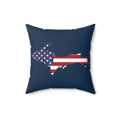 Michigan Upper Peninsula Accent Pillow (w/ UP USA Flag Outline) | Navy