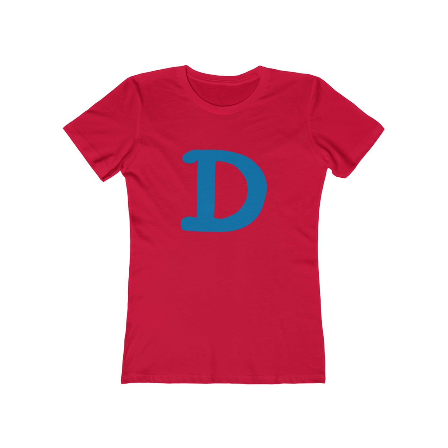 Detroit 'Old French D' T-Shirt (Azure Full Body Outline) | Women's Boyfriend Cut