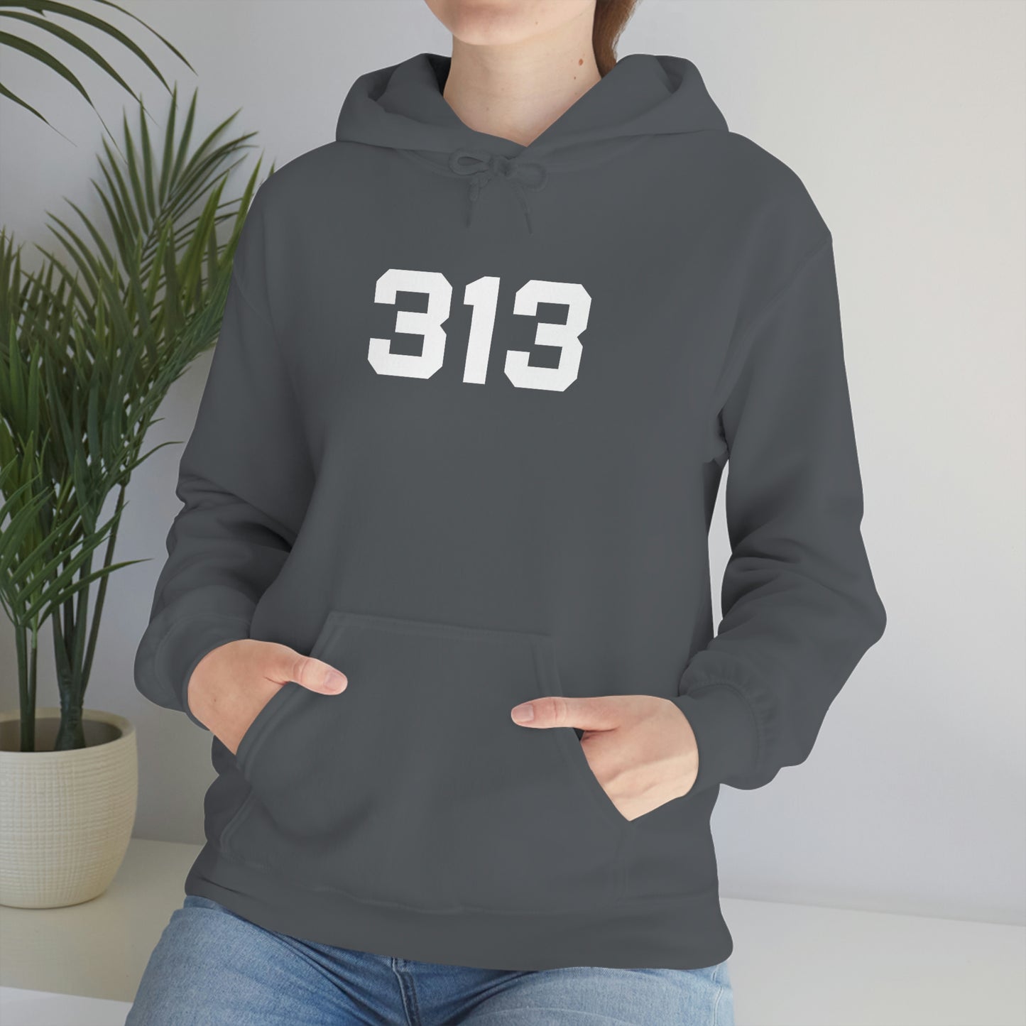 Detroit '313' Hoodie (Athletic Font) | Unisex Standard