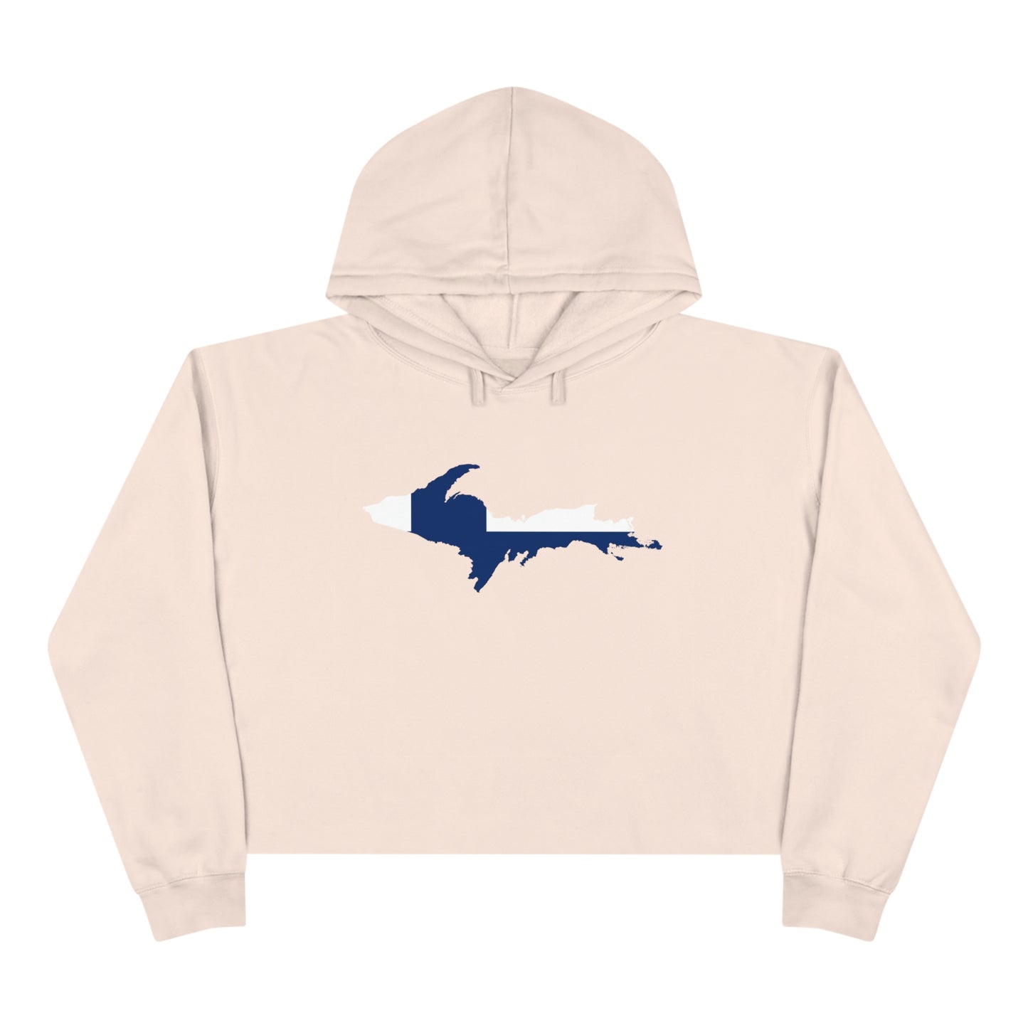 Michigan Upper Peninsula Cropped Hoodie (w/ UP Finland Flag Outline)