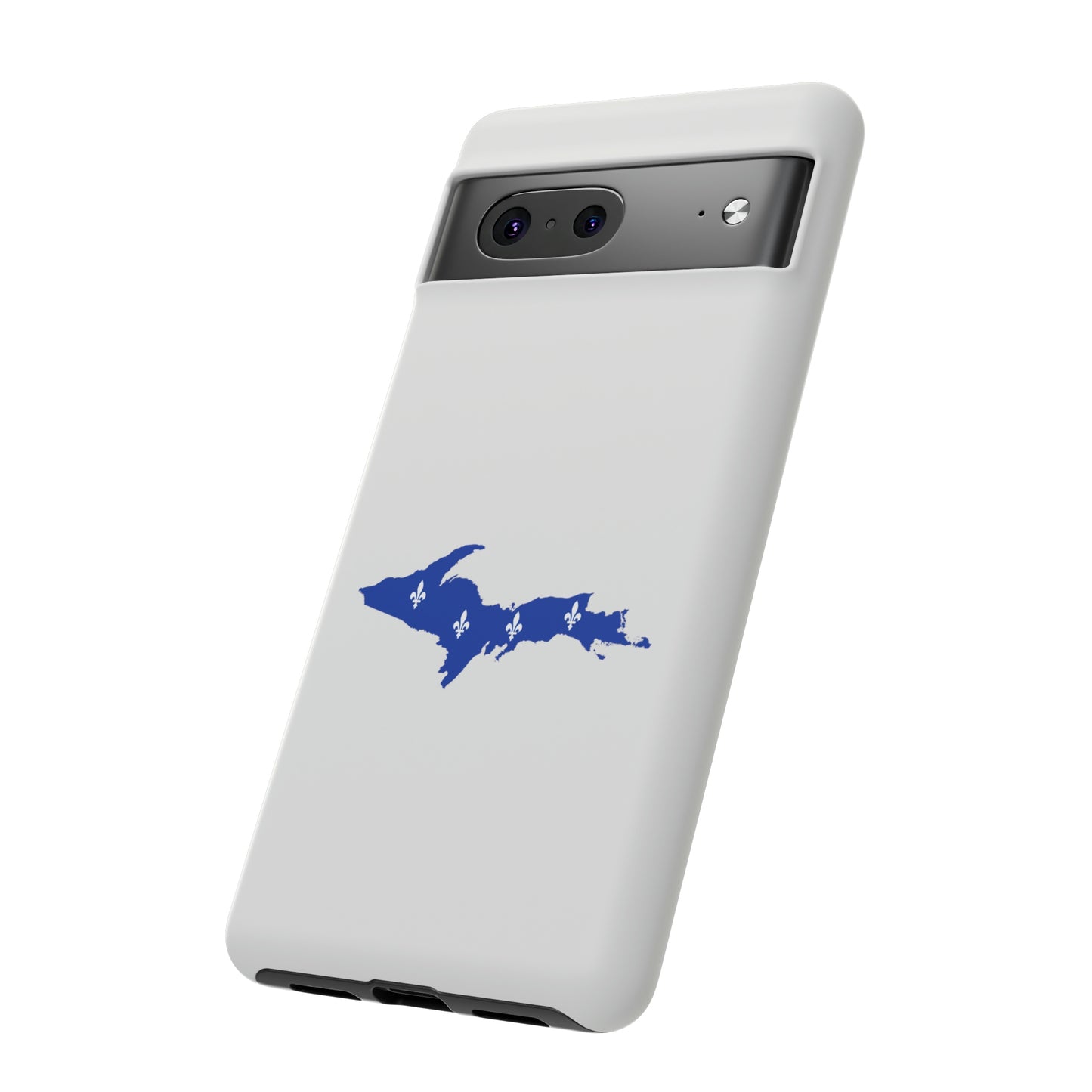 Michigan Upper Peninsula Tough Phone Case (Birch Bark White w/ UP Quebec Flag Outline) | Samsung & Pixel Android