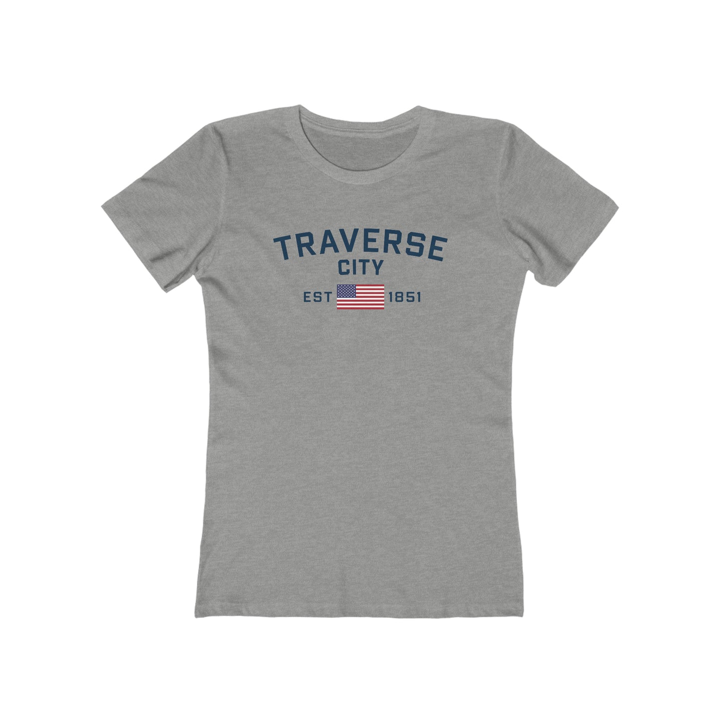 'Traverse City EST 1851' (w/USA Flag Outline) | Women's Boyfriend Cut