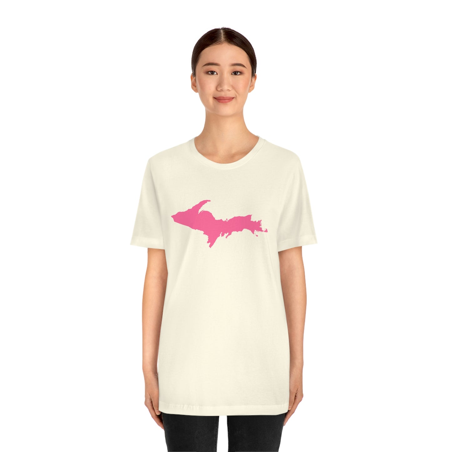 Michigan Upper Peninsula T-Shirt (w/ Pink UP Outline) | Unisex Standard Fit