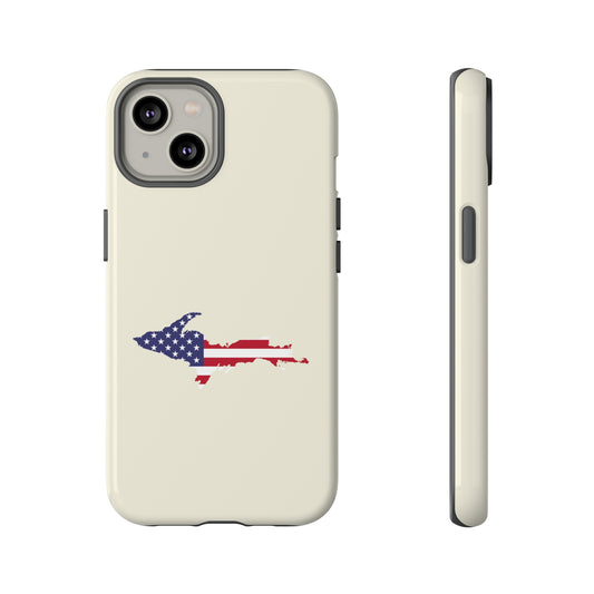 Michigan Upper Peninsula Tough Phone Case (Ivory Color w/ UP USA Outline) | Apple iPhone