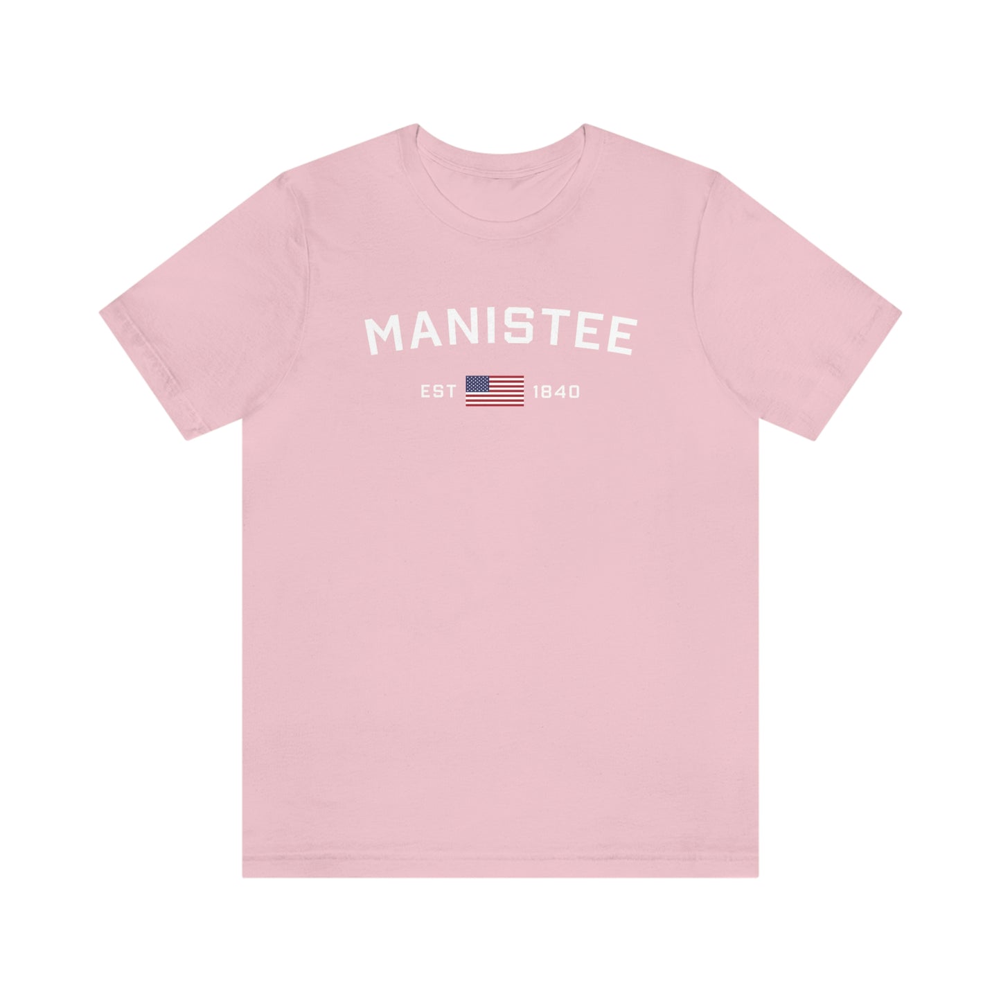 'Manistee EST 1840' T-Shirt (w/USA Flag Outline) | Unisex Standard Fit