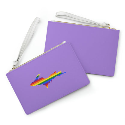 Michigan Upper Peninsula Clutch Bag (Lavender w/ UP Pride Flag Outline)