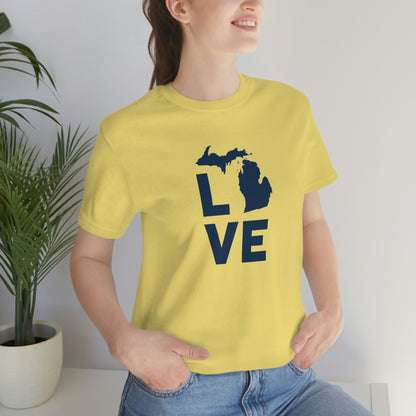 Michigan 'Love' T-Shirt (Geometric Sans Font) | Unisex Standard Fit