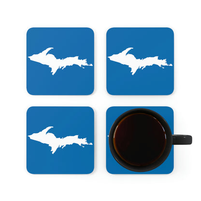 Michigan Upper Peninsula Coaster Set (Azure w/ UP Outline) | Corkwood - 4 pack