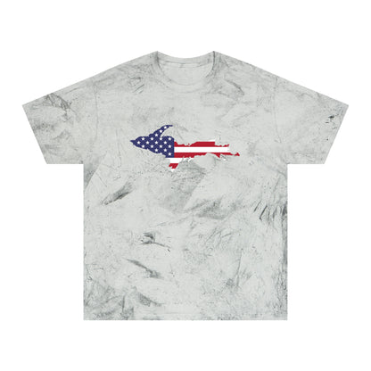 Michigan Upper Peninsula T-Shirt (w/ UP USA Flag Outline) | Unisex Color Blast