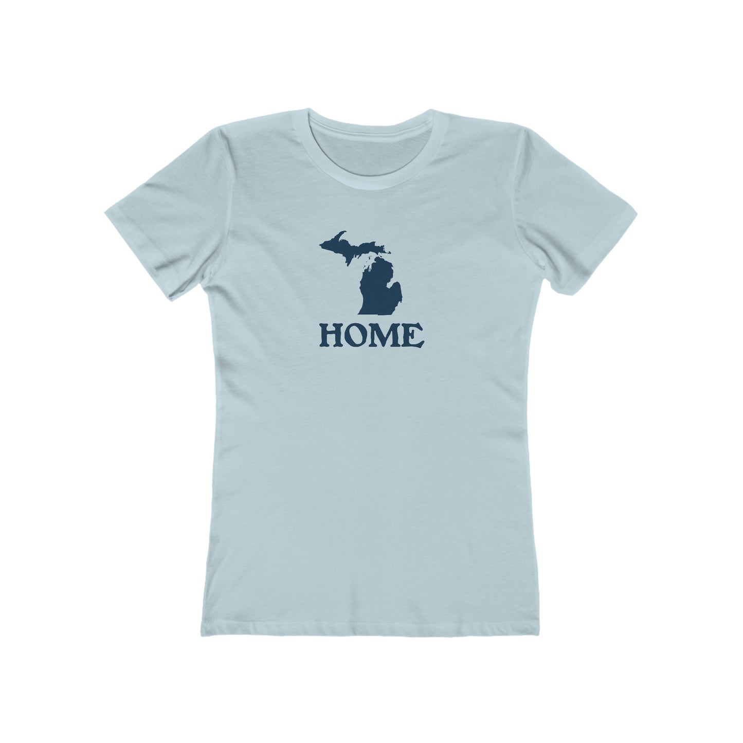 Michigan 'Home' T-Shirt (Woodcut Font) | Women's Boyfriend Cut