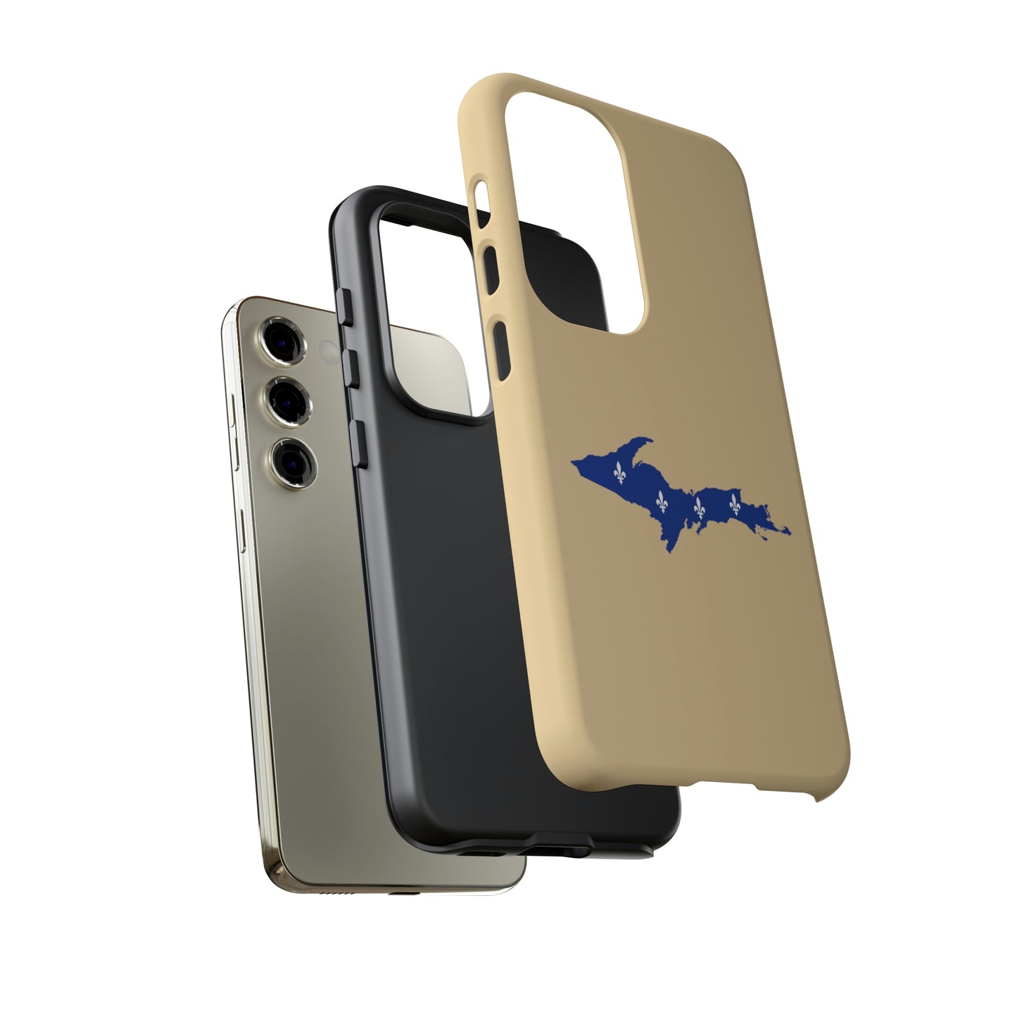 Michigan Upper Peninsula Tough Phone Case (Maple Color w/ UP Quebec Flag Outline) | Samsung & Pixel Android