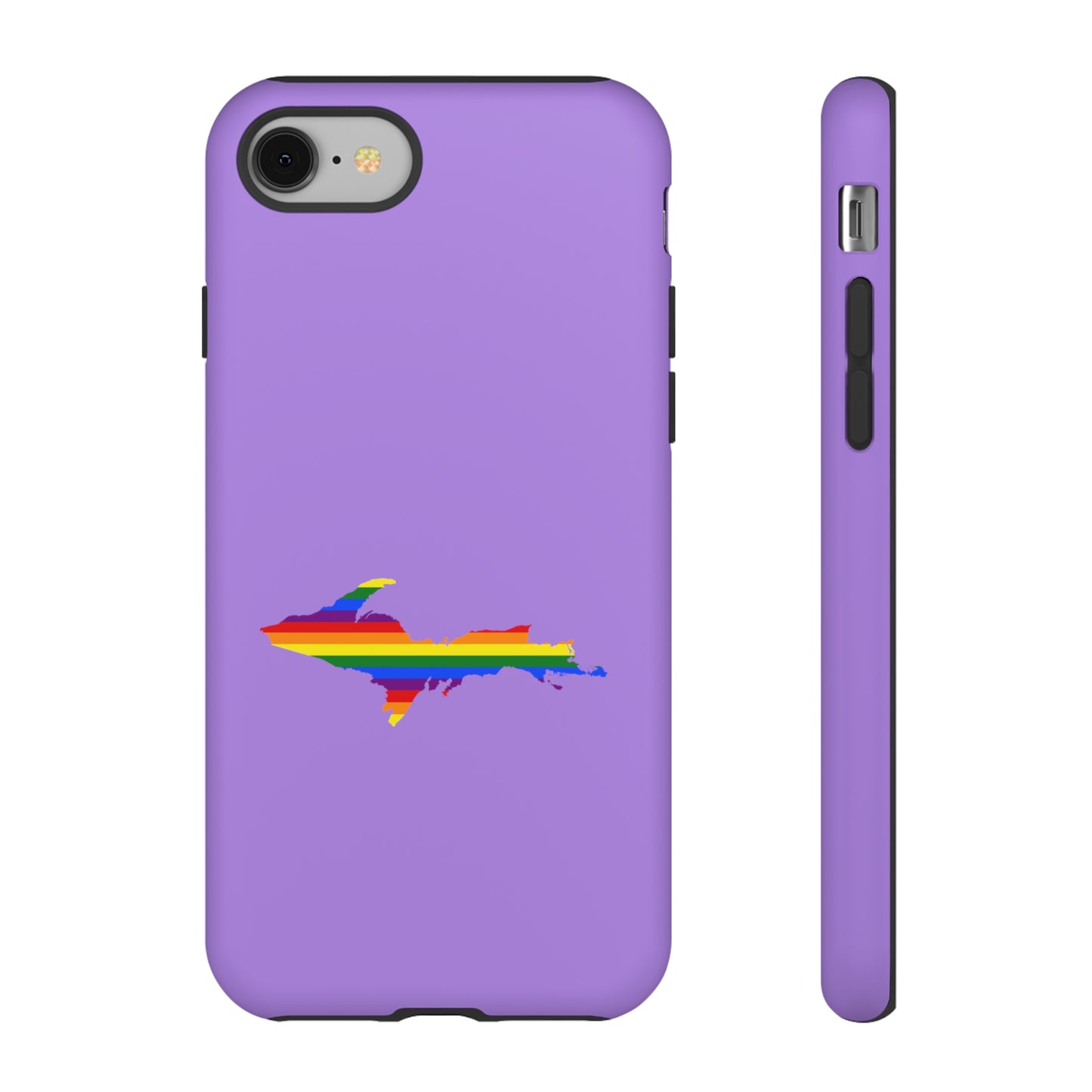 Michigan Upper Peninsula Tough Phone Case (Lavender w/ UP Pride Flag Outline) | Apple iPhone