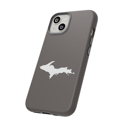 Michigan Upper Peninsula Tough Phone Case (Warren Tank Grey w/ UP Outline) | Apple iPhone