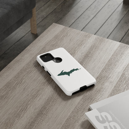 Michigan Upper Peninsula Tough Phone Case (Birch Bark White w/ Green UP Outline) | Samsung & Pixel Android