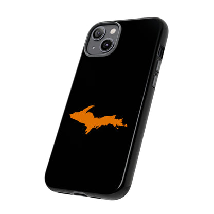 Michigan Upper Peninsula Tough Phone Case (Black w/ Orange UP Outline) | Apple iPhone