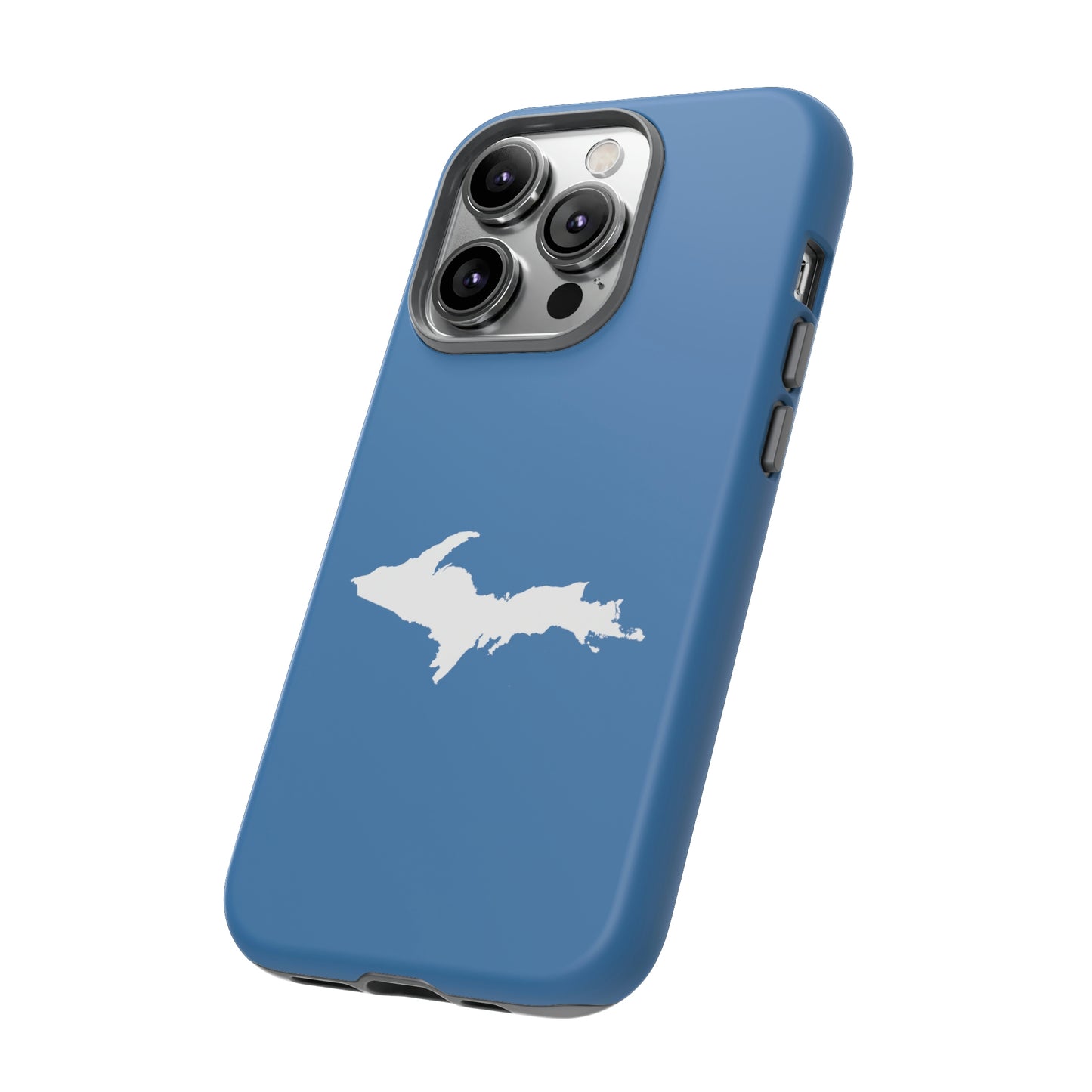 Michigan Upper Peninsula Tough Phone Case (Lake Superior Blue w/ UP Outline) | Apple iPhone