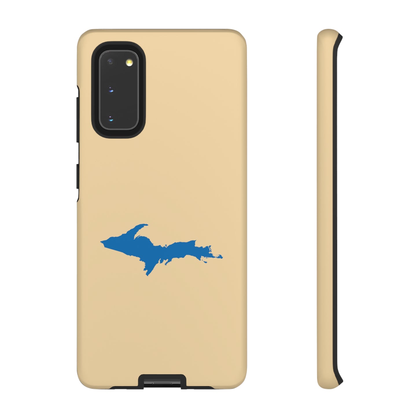 Michigan Upper Peninsula Tough Phone Case (Maple Color w/ Azure UP Outline) | Samsung & Pixel Android