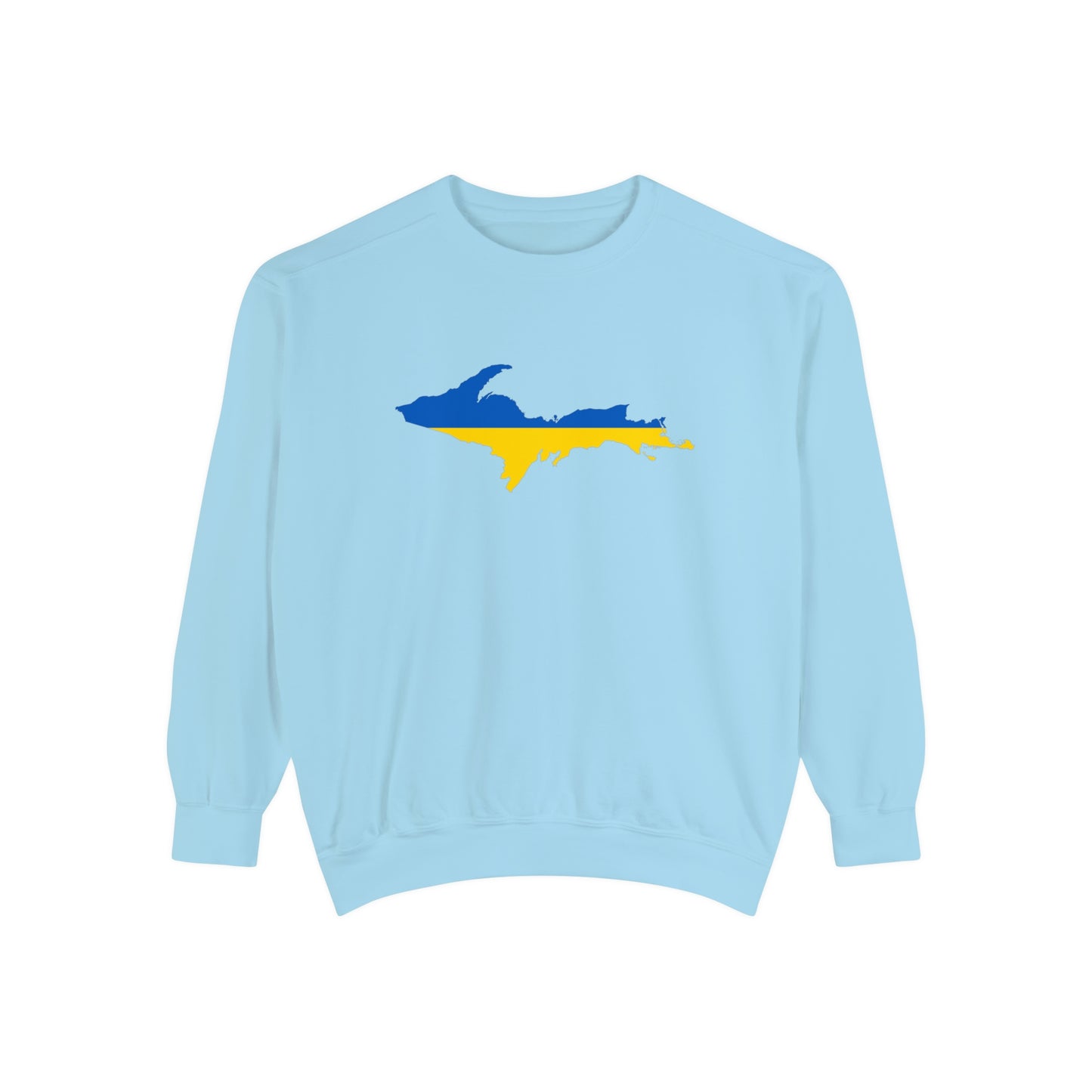 Michigan Upper Peninsula Sweatshirt (w/ UP Ukraine Outline) | Unisex Garment Dyed