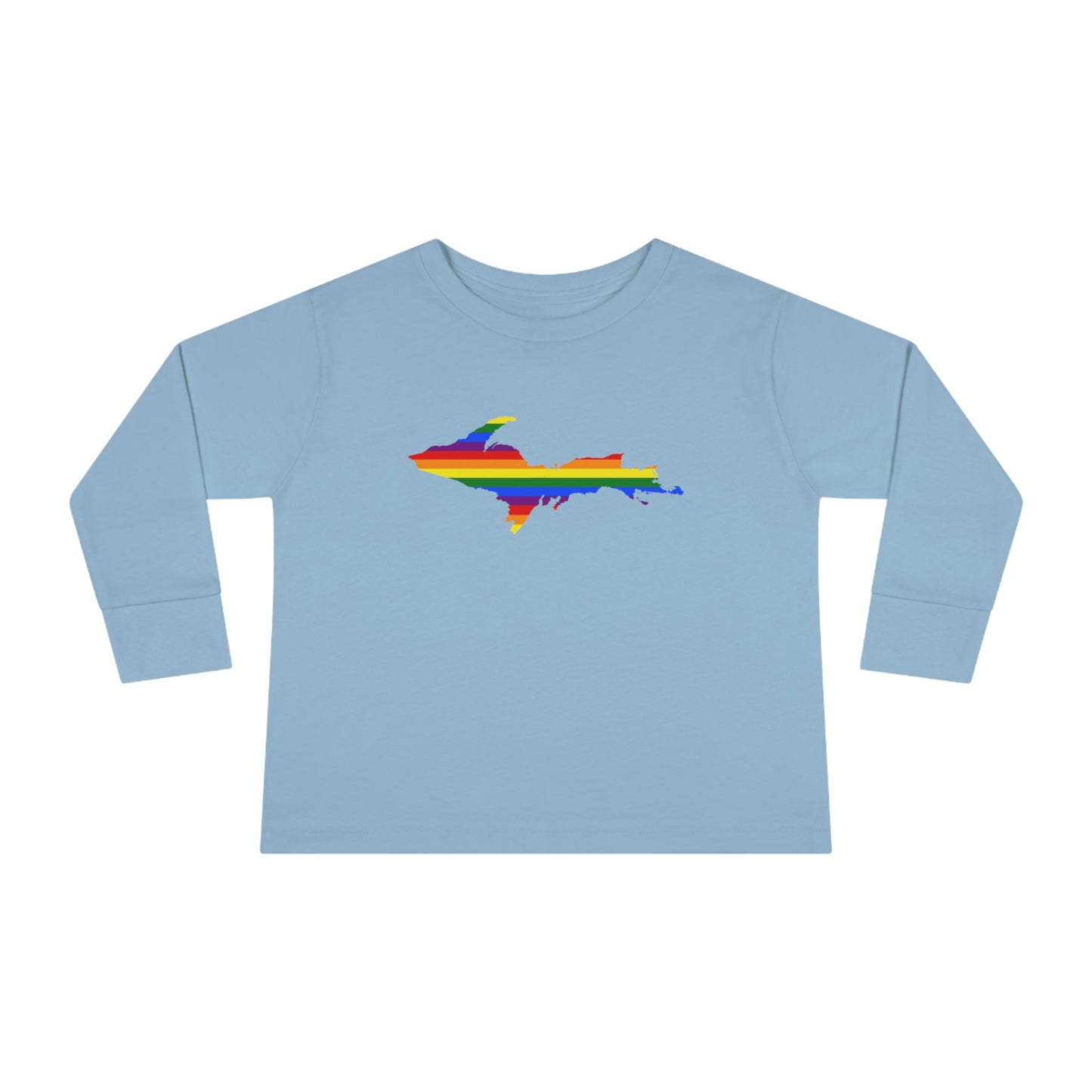 Michigan Upper Peninsula T-Shirt (w/ UP Pride Flag Outline) | Toddler Long Sleeve