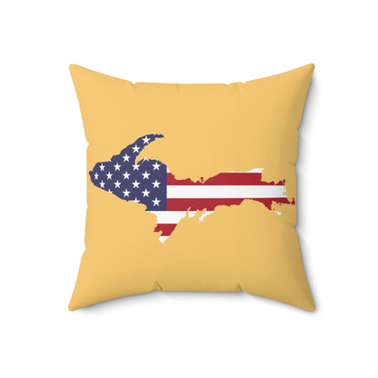 Michigan Upper Peninsula Accent Pillow (w/ UP USA Flag Outline) | Citrine