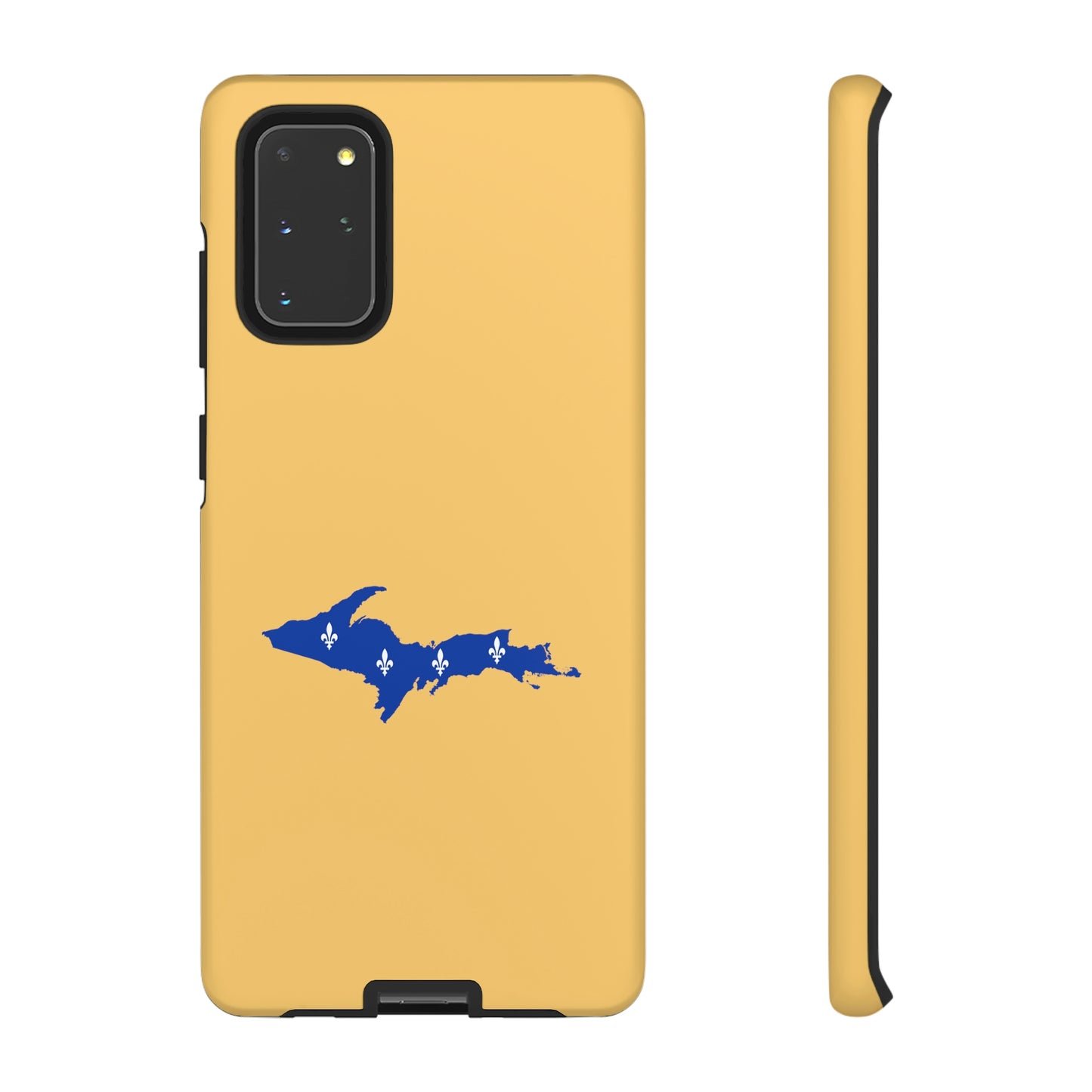 Michigan Upper Peninsula Tough Phone Case (Citrine w/ UP Quebec Flag Outline) | Samsung & Pixel Android