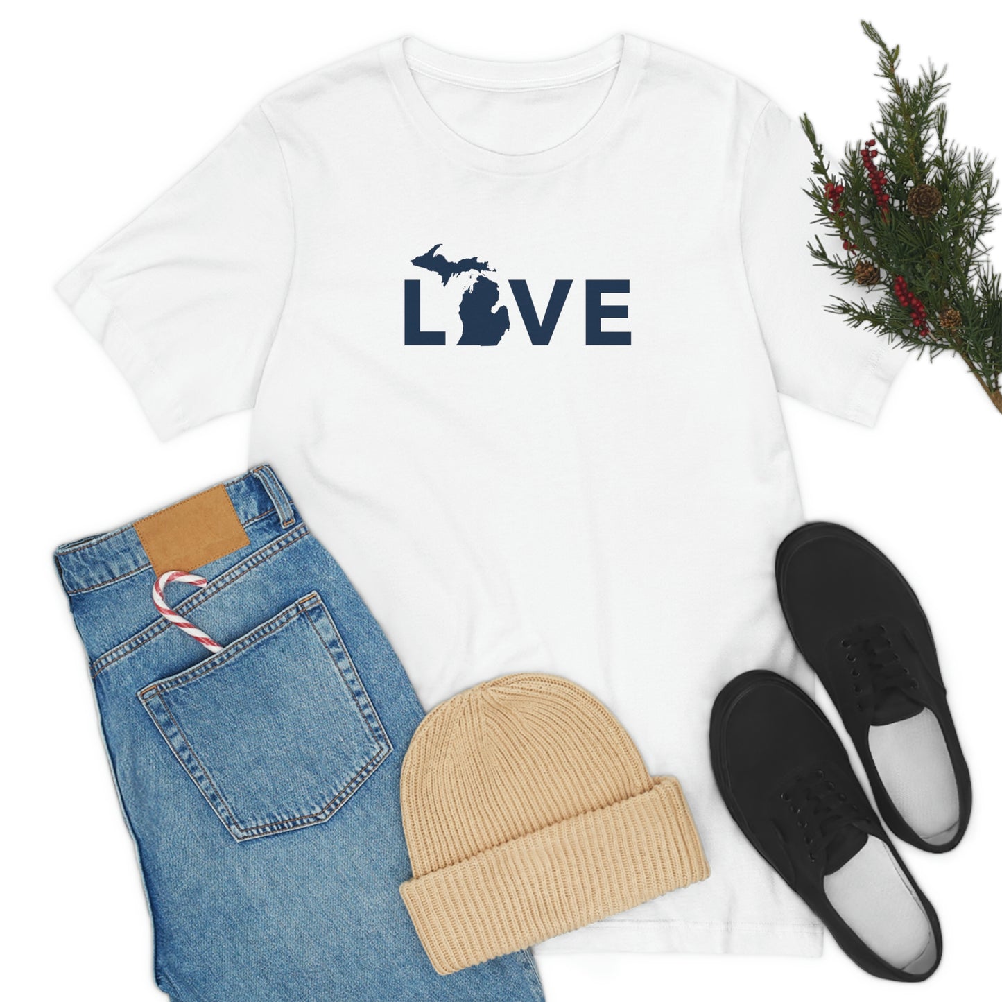 Michigan 'Love' T-Shirt (Geometric Sans Font) | Unisex Standard Fit