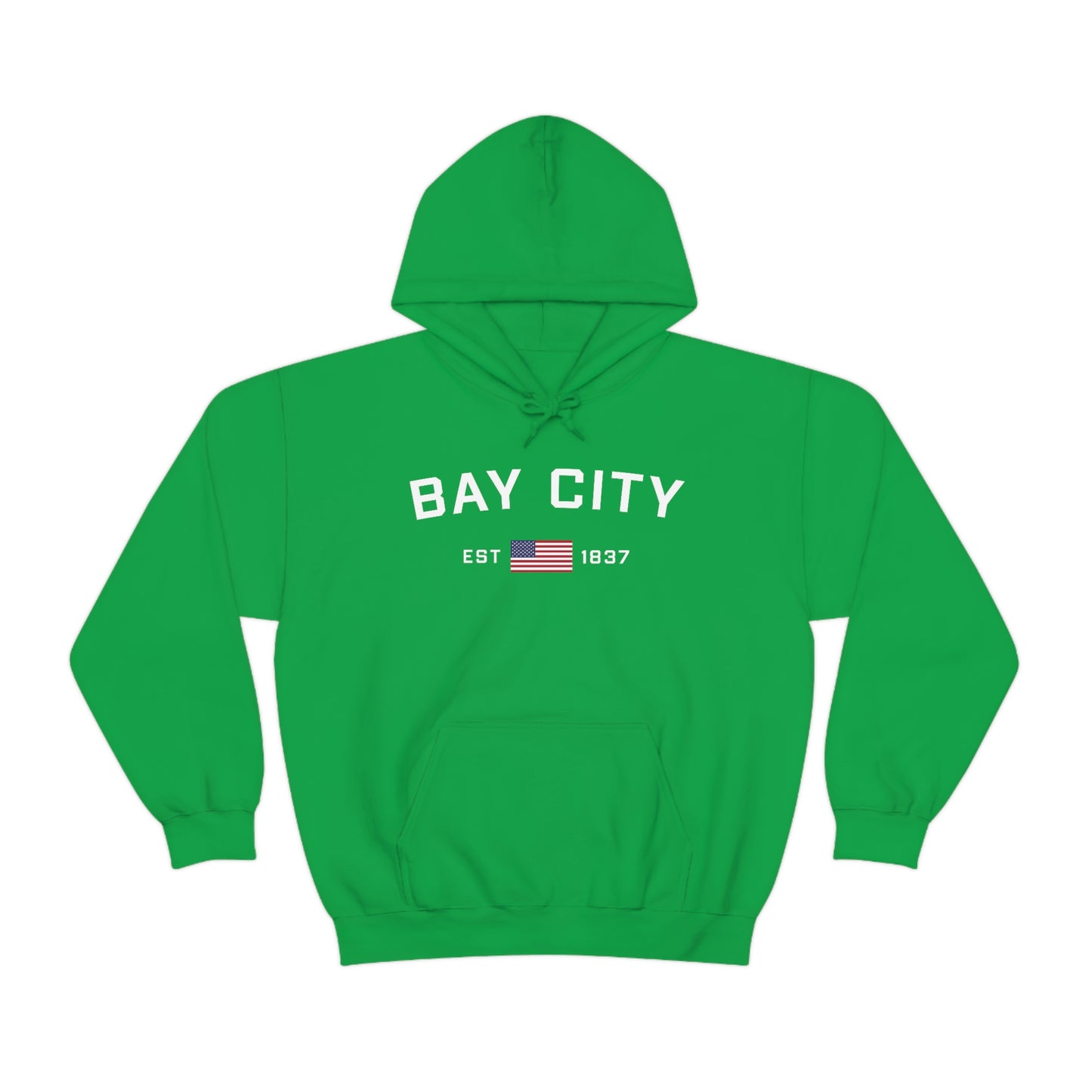 'Bay City EST 1837' Hoodie (w/USA Flag Outline) | Unisex Standard