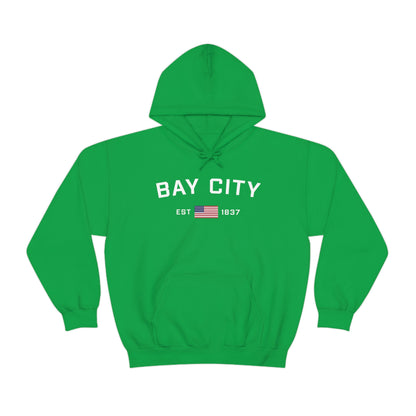 'Bay City EST 1837' Hoodie (w/USA Flag Outline) | Unisex Standard