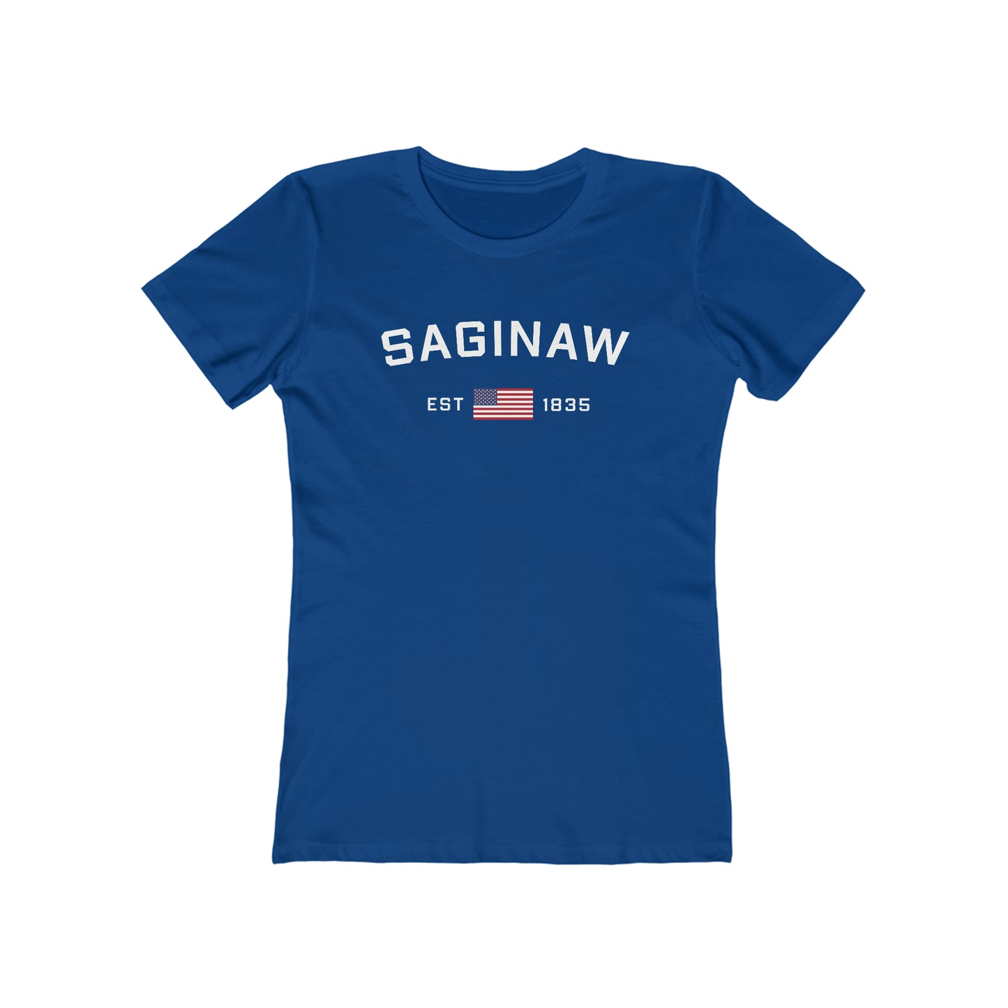 'Saginaw EST 1835' (w/USA Flag Outline) | Women's Boyfriend Cut