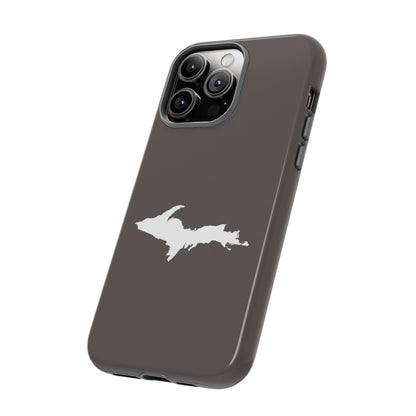 Michigan Upper Peninsula Tough Phone Case (Warren Tank Grey w/ UP Outline) | Apple iPhone