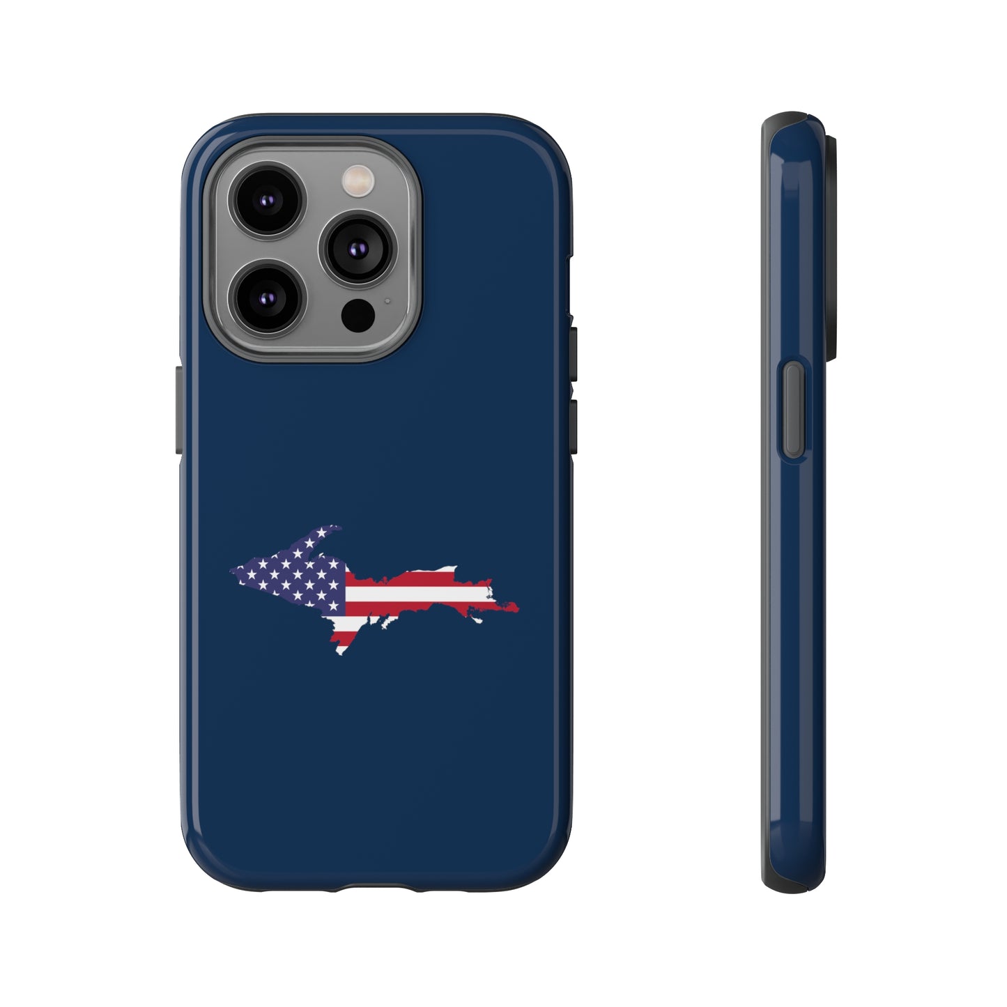 Michigan Upper Peninsula Tough Phone Case (Navy w/ UP USA Outline) | Apple iPhone