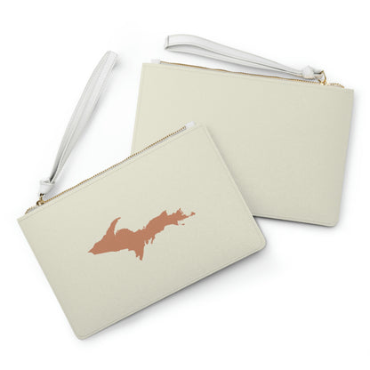 Michigan Upper Peninsula Clutch Bag (Ivory Color w/ Maple UP Outline)