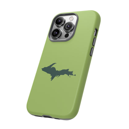 Michigan Upper Peninsula Tough Phone Case (Gooseberry Green w/ Green UP Outline) | Apple iPhone