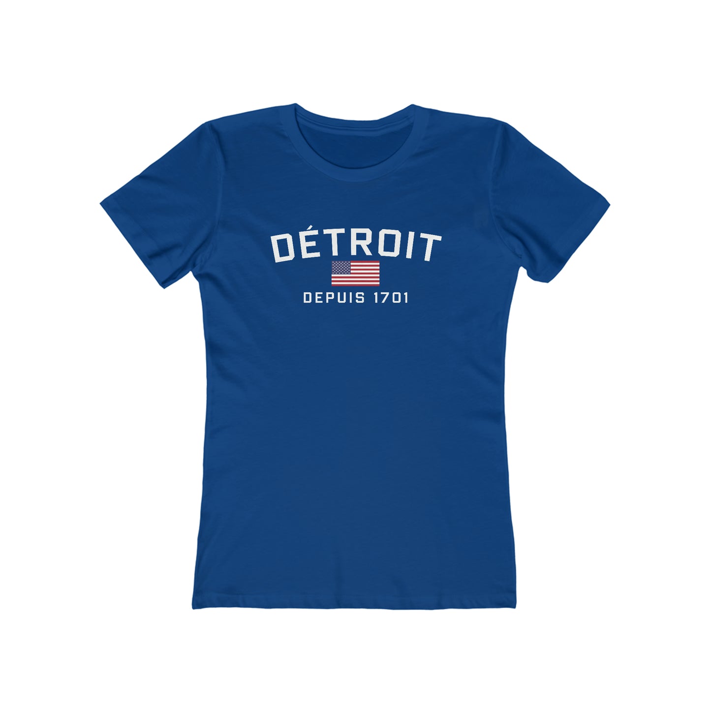 'Détroit Depuis 1701' T-Shirt (w/USA Flag Outline) | Women's Boyfriend Cut