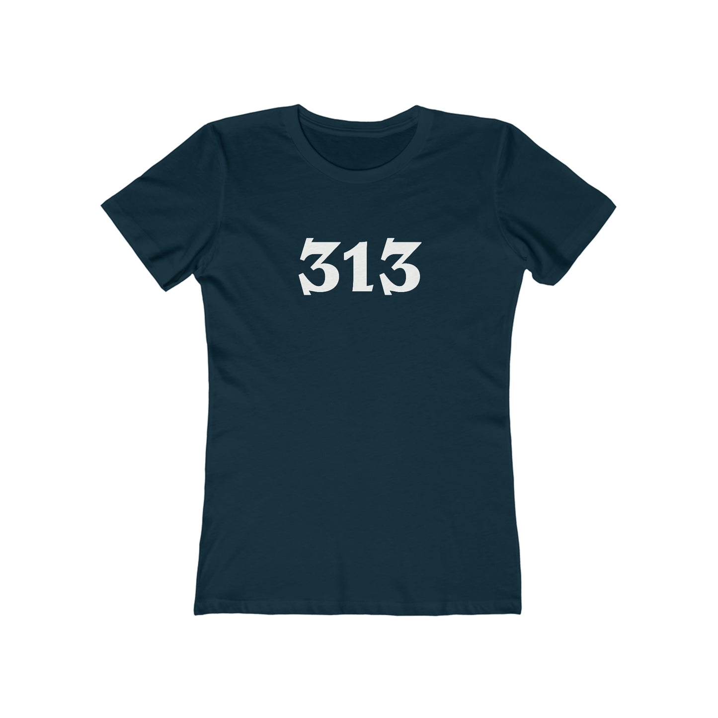 Detroit '313' T-Shirt (Angry Serif Font) | Women's Boyfriend Cut