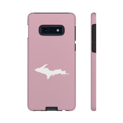 Michigan Upper Peninsula Tough Phone Case (Pink w/ White UP Outline) | Samsung & Pixel Android