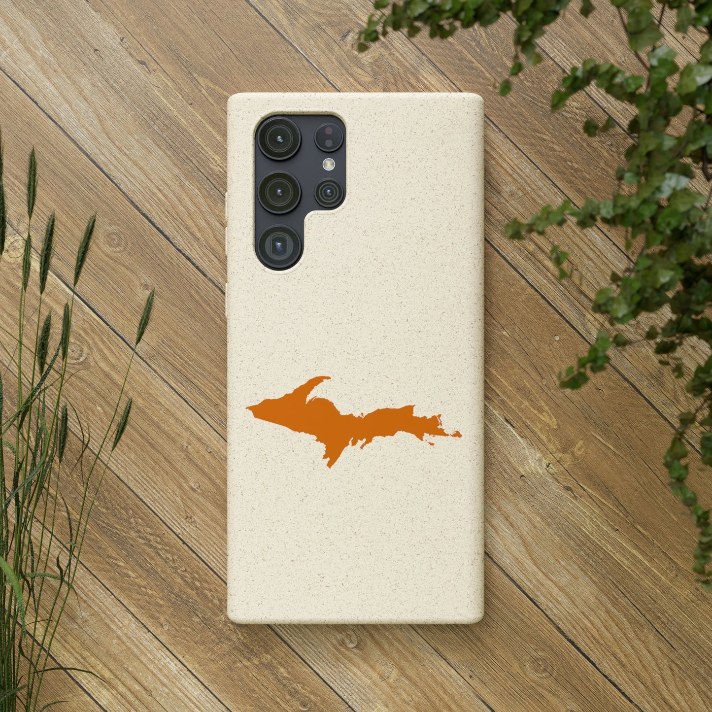 Michigan Upper Peninsula Biodegradable Phone Cases (w/ Orange UP Outline) | Samsung Android