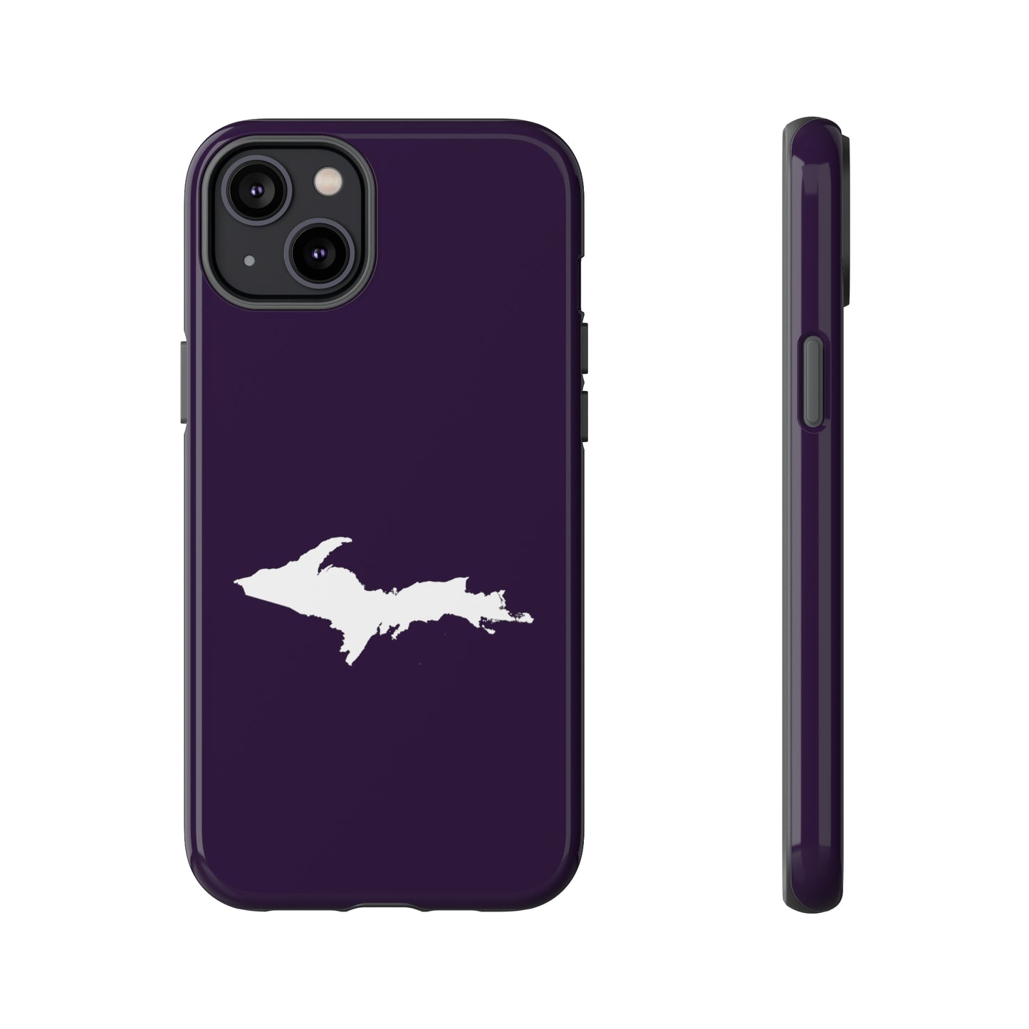 Michigan Upper Peninsula Tough Phone Case (Blackcurrant w/ UP Outline) | Apple iPhone