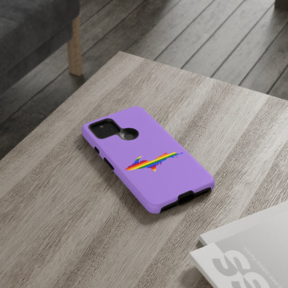 Michigan Upper Peninsula Tough Phone Case (Lavender w/ UP Pride Flag Outline) | Samsung & Pixel Android