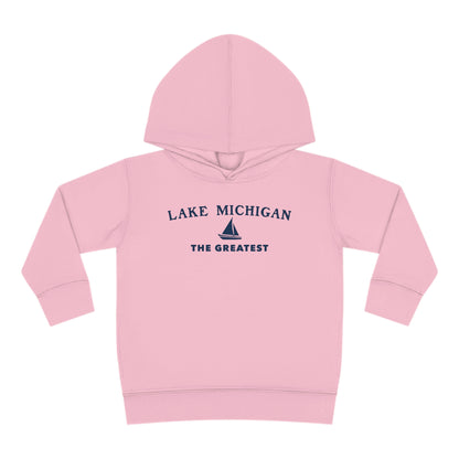 'Lake Michigan The Greatest' Hoodie (w/USA Flag Outline) | Unisex Toddler