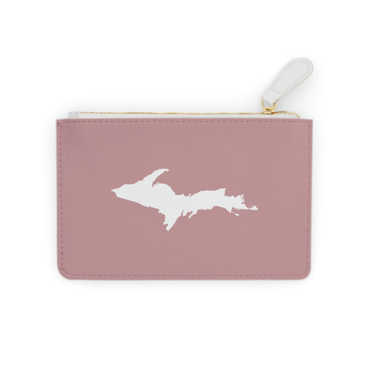 Michigan Upper Peninsula Mini Clutch Bag (Cherry Blossom Pink w/ UP Outline)