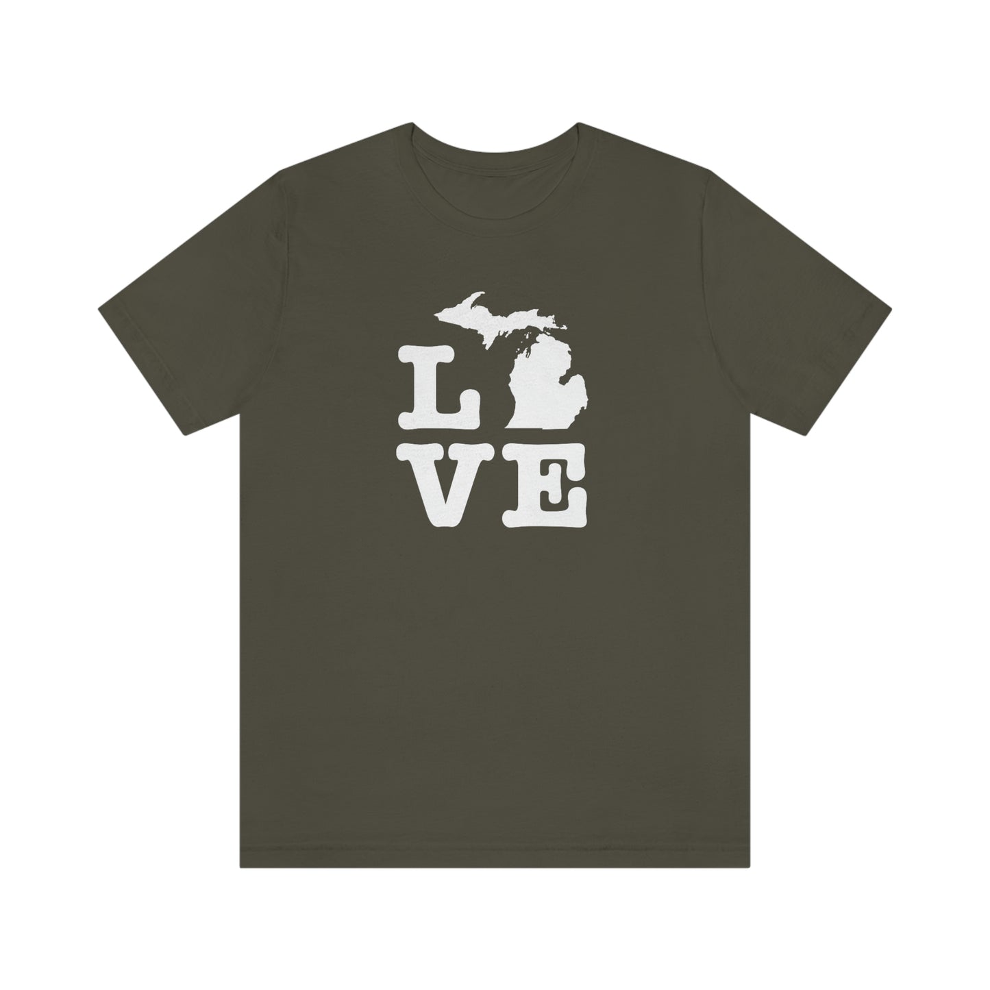 Michigan 'Love' T-Shirt (Typewriter Font) | Unisex Standard Fit