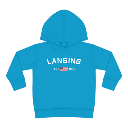 'Lansing EST 1848' Hoodie (w/USA Flag Outline) | Unisex Toddler