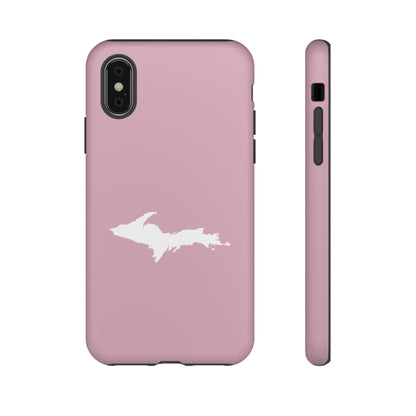 Michigan Upper Peninsula Tough Phone Case (Pink w/ UP Outline) | Apple iPhone