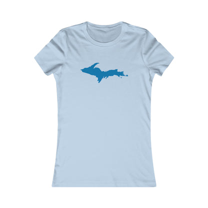 Michigan Upper Peninsula T-Shirt (w/ Azure UP Outline) | Women's Slim Fit