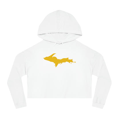 Michigan Upper Peninsula Hoodie (w/ Gold UP Outline) | Lightweight Cropped