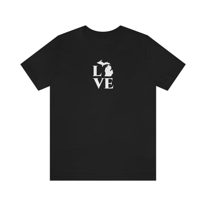 Michigan 'Love' T-Shirt (Roman Serif Font) | Unisex Standard Fit