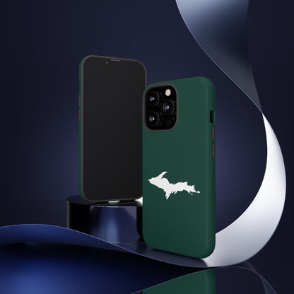 Michigan Upper Peninsula Tough Phone Case (Green w/ UP Outline) | Apple iPhone