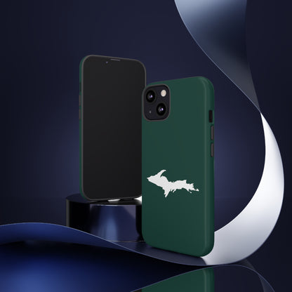 Michigan Upper Peninsula Tough Phone Case (Green w/ UP Outline) | Apple iPhone